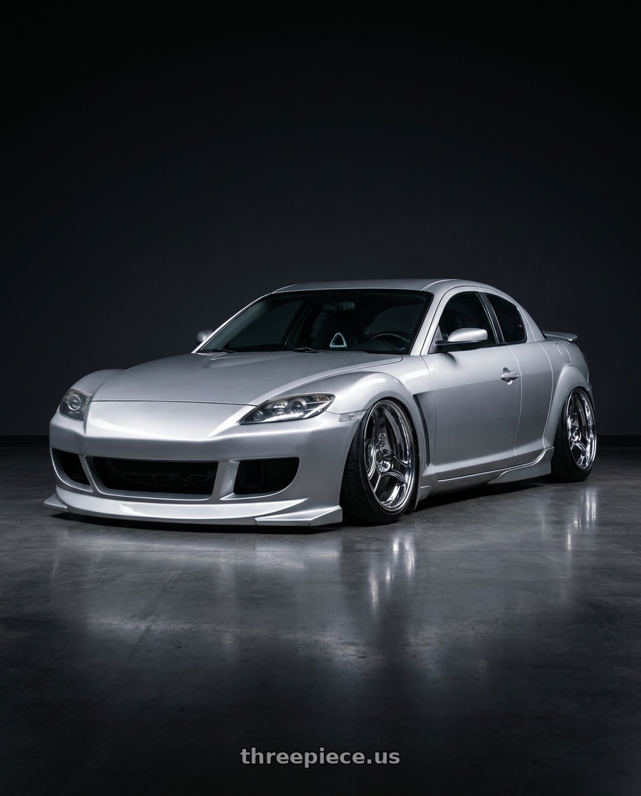 2008 Mazda RX-8 40th Anniversary with HERITAGE WHEEL BUSHIDO MONOC 5x114.3 18x8.5 +35 CHROME wheels