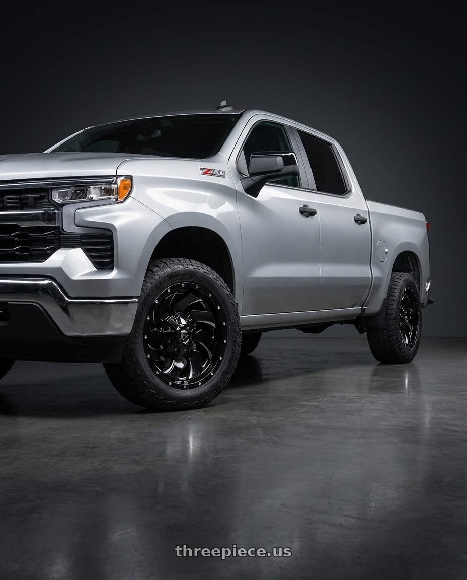 2026 Chevrolet Silverado 1500 with Fuel 1PC D574 CLEAVER 6X135/6X139.7 20X10 -18 GLOSS BLACK MILLED wheels