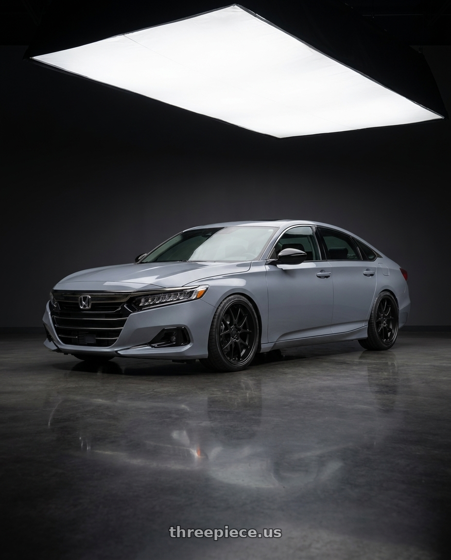 2021 Honda Accord EX-L with Rotiform 207 5x114.3 19x8.5 +35 MATTE BLACK wheels