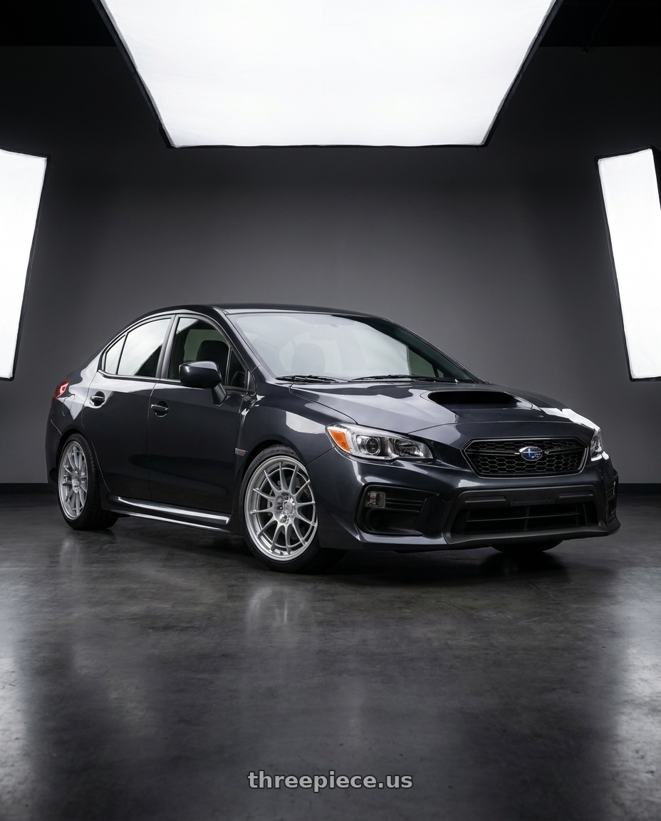 2021 Subaru WRX with Enkei NT03+M 5x114.3 18x9.5+40 Silver wheels