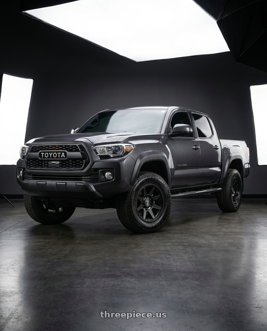 2018 toyota tacoma with Icon Alloys REBOUND PRO 6x139.7 17X8.5+25 Satin Black wheels