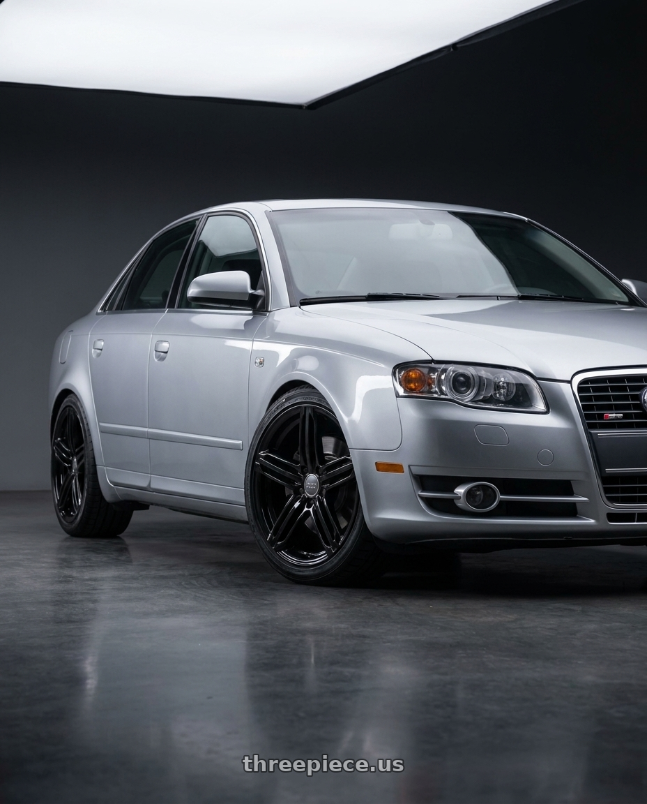 2008 Audi A4 Quattro with OE Wheels AU12 5x112 18x8+45 Gloss Black wheels