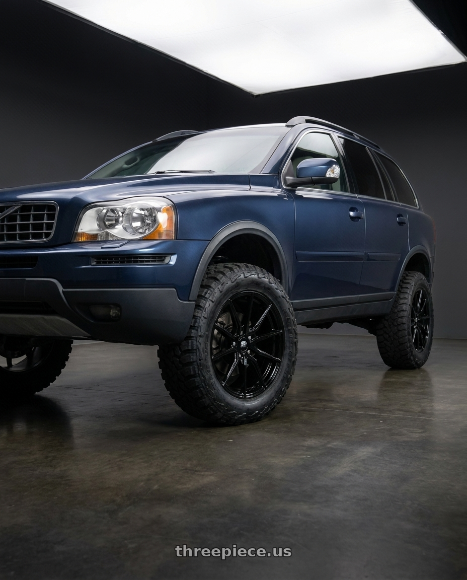 2012 Volvo XC90 with MST Wheels DELTA 5X108 18x8.5 +35 Glossy Black wheels front three quarter view lifted stance