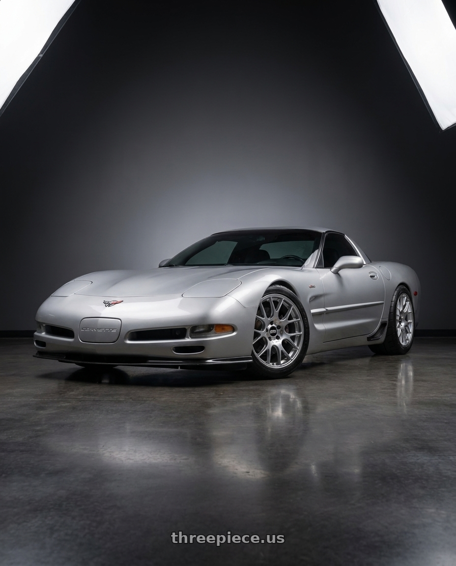 2002 Chevrolet Corvette with BBS CH-R 5x120 20x10.5 +24 Brilliant Silver Polished Rim Protector wheels