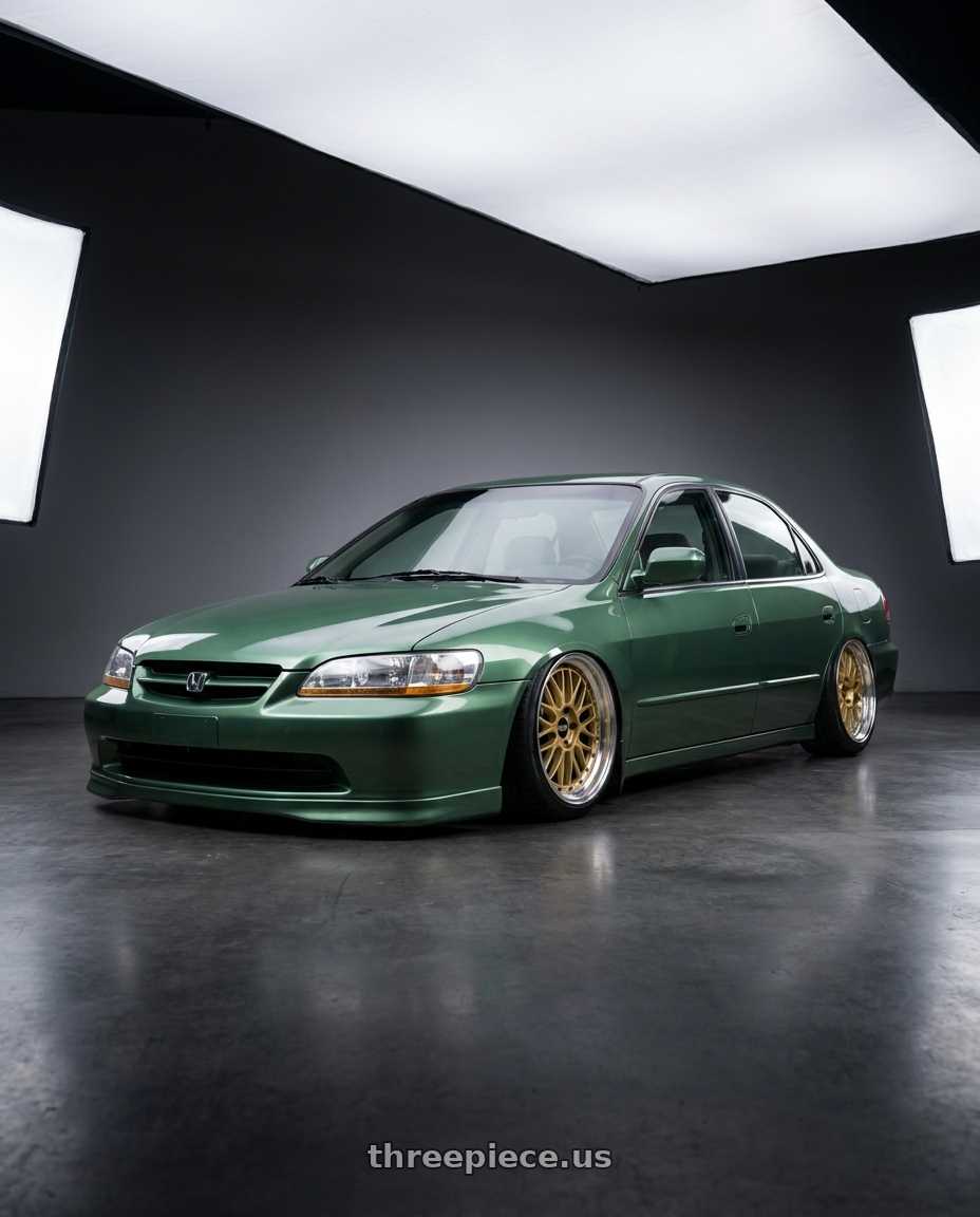 1999 Honda accord with BBS LM 5x114.3 18x9.0+42 Gold wheels