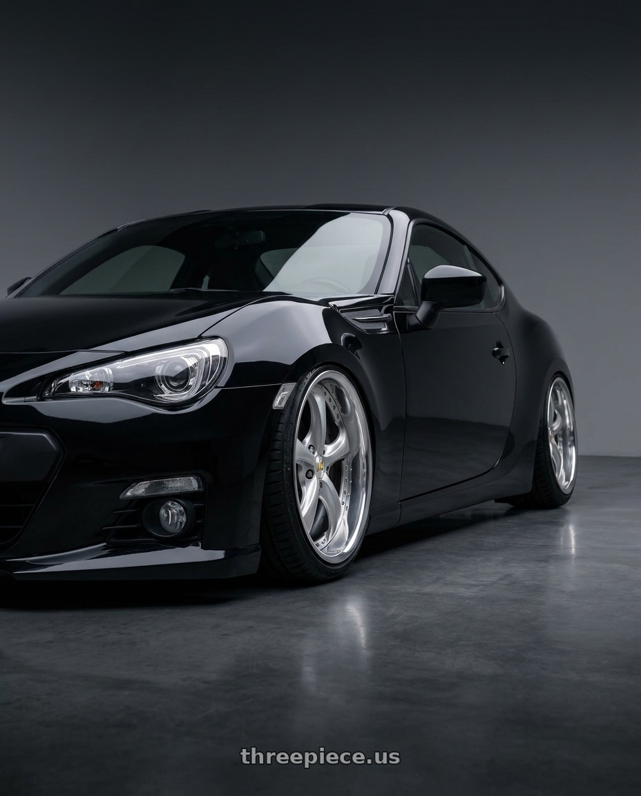 2015 subaru BRZ premium black with Work Wheels VS-KF 5x100 18x8.5+40 Light Grey Silver O Disk FULL REVERSE wheels