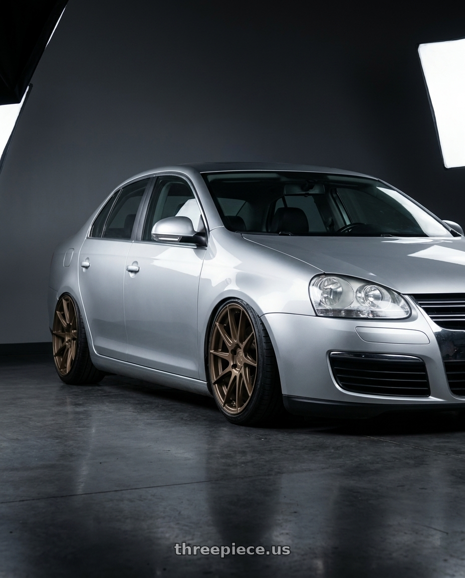 2009 Volkswagen Jetta GLI MK5 with Aodhan AH09 5x112 18x8.5 +35 Matte Bronze wheels