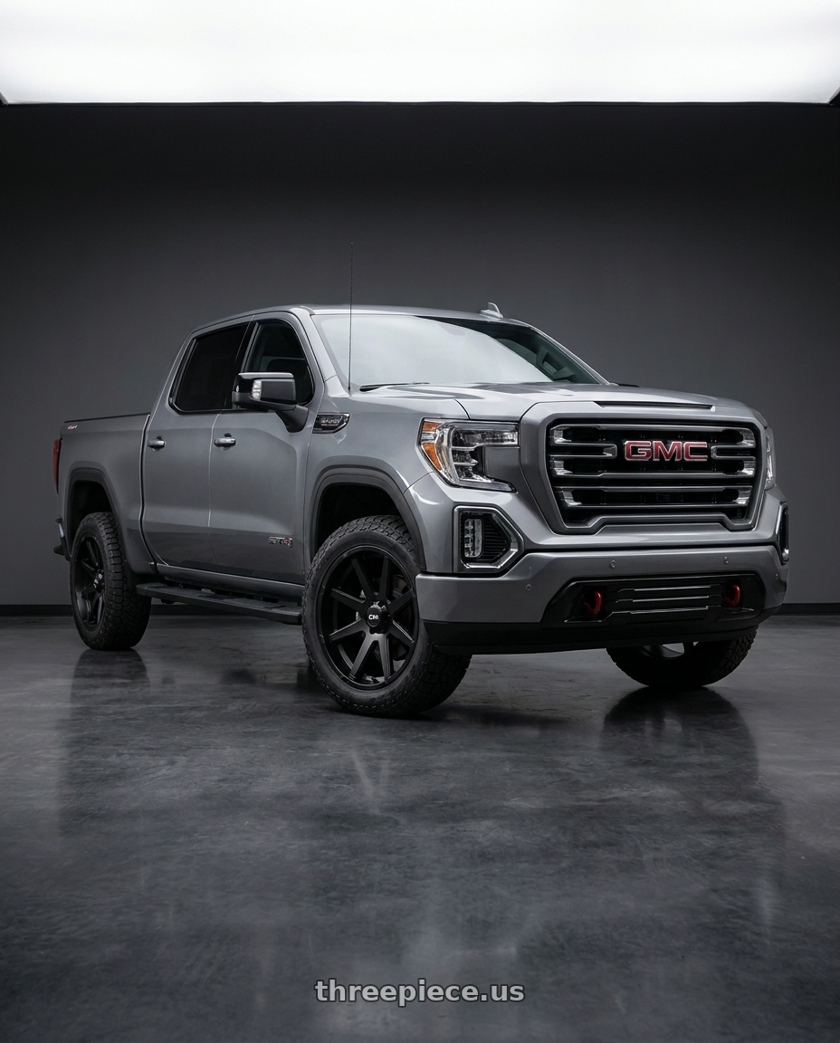 2021 GMC Sierra 1500 AT4 with Ion Type 143 6x139.7 20x10-19 Matte Black wheels