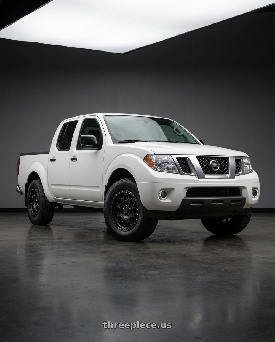 2021 Nissan Frontier SV with KMC KM545 TREK 6X114.3 17X8 +20 SATIN BLACK wheels