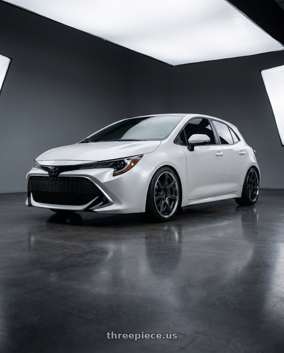 2026 Toyota Corolla Hatchback XSE Windchill Pearl White with Work Emotion T7R 2P wheels