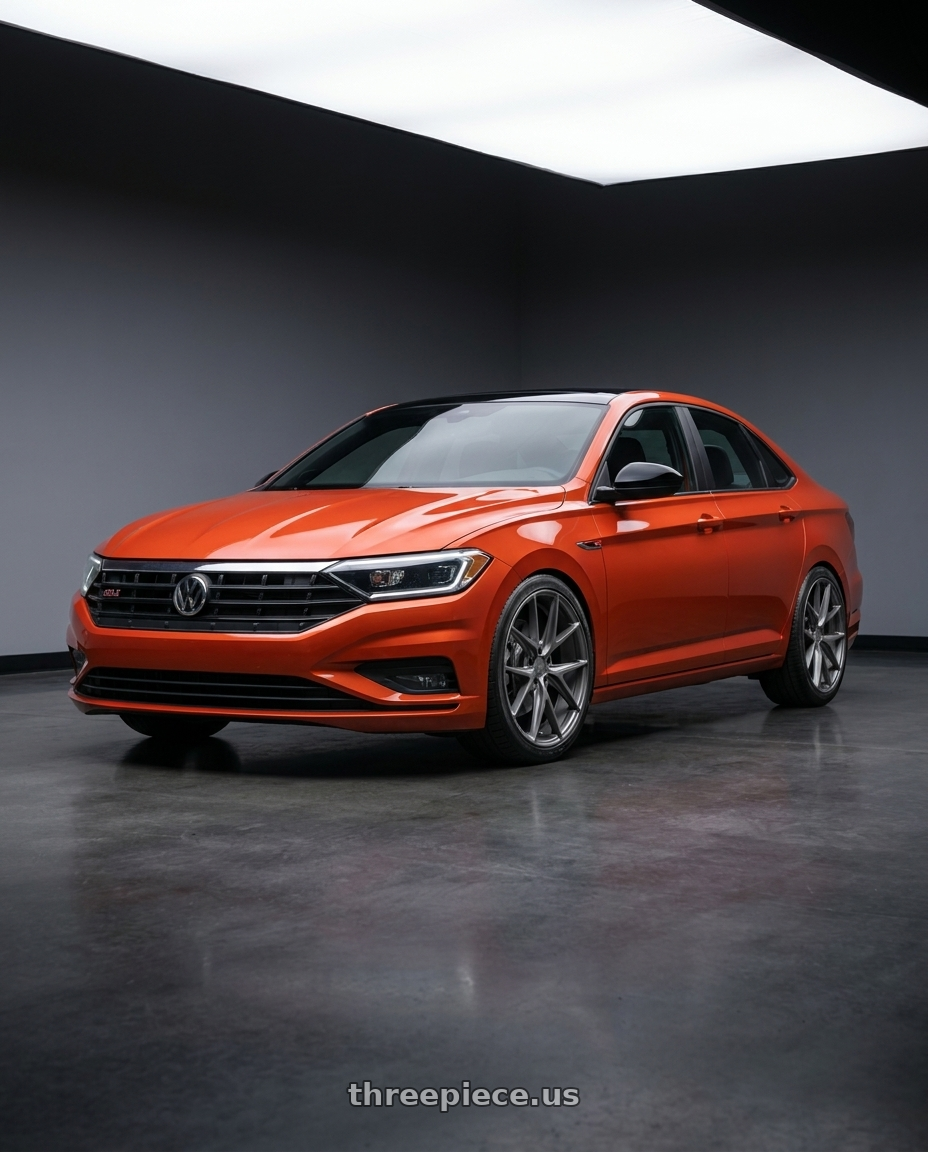 2023 Volkswagen Jetta GLI MK7 with Niche 1PC M116 MISANO 5X112 18X8 +30 MATTE GUN METAL wheels