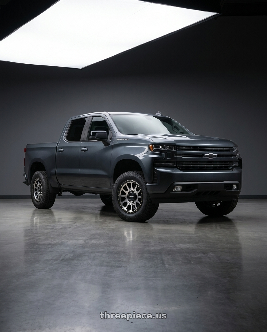 2021 Chevrolet Silverado 1500 LT with Method Race Wheels 305MB NV 6x139.7 17x8.5 +0 MACHINED - MATTE BLACK LIP wheels