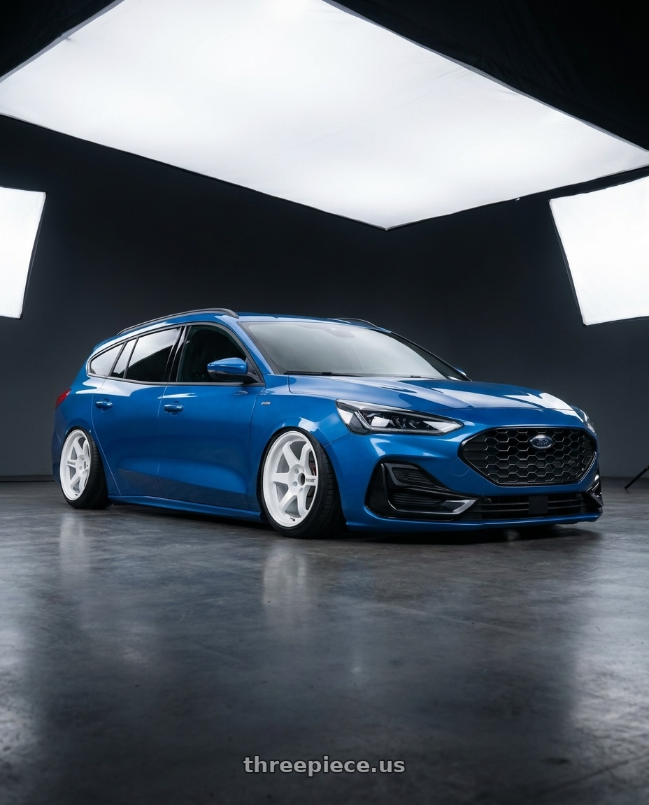 2026 ford focus wagon with Volk Racing TE37SL 5x120 19x10.5 +22 WHITE wheels