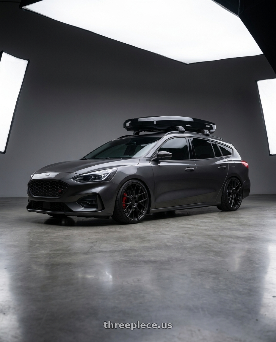 2020 ford focus st wagon with TSW WATKINS 5X108 19X8.5 +42 DOUBLE BLACK - MATTE BLACK W/ GLOSS BLACK FACE wheels