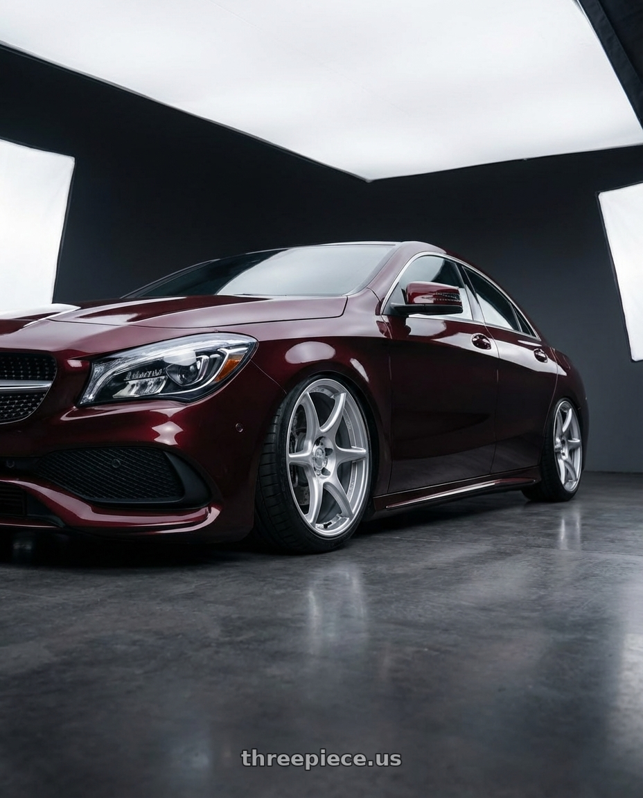 2018 Mercedes-Benz CLA C117 with Kansei K11S Tandem 5X112 19x10.5 22 Hyper Silver wheels