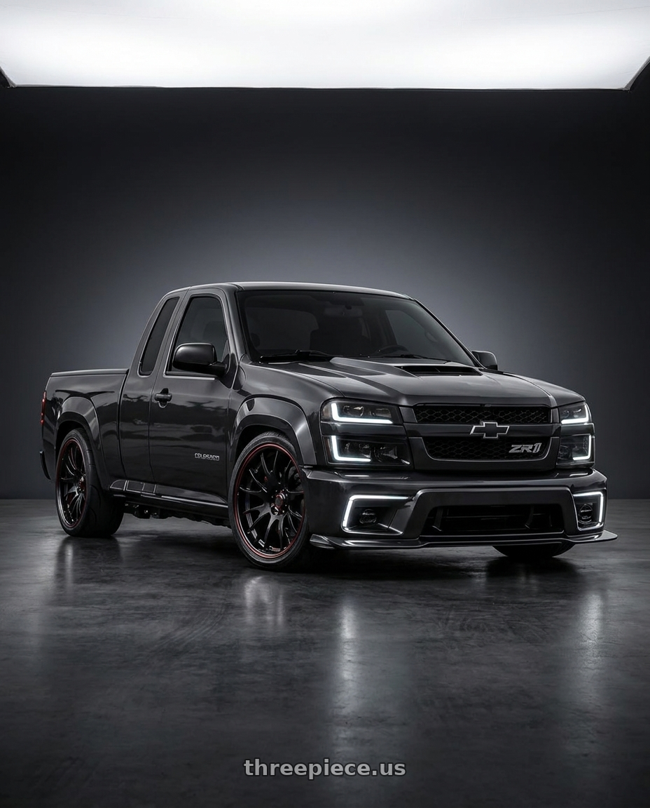 2004 Chevy Colorado extended cab with Race Star 93 Truck Star 6x139.7 17x9.5 +22 Black wheels