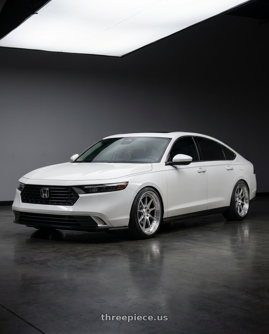 2025 Honda accord with Aodhan DS-X 5x114.3 19x8.5 +35 Silver w/Machined Face wheels