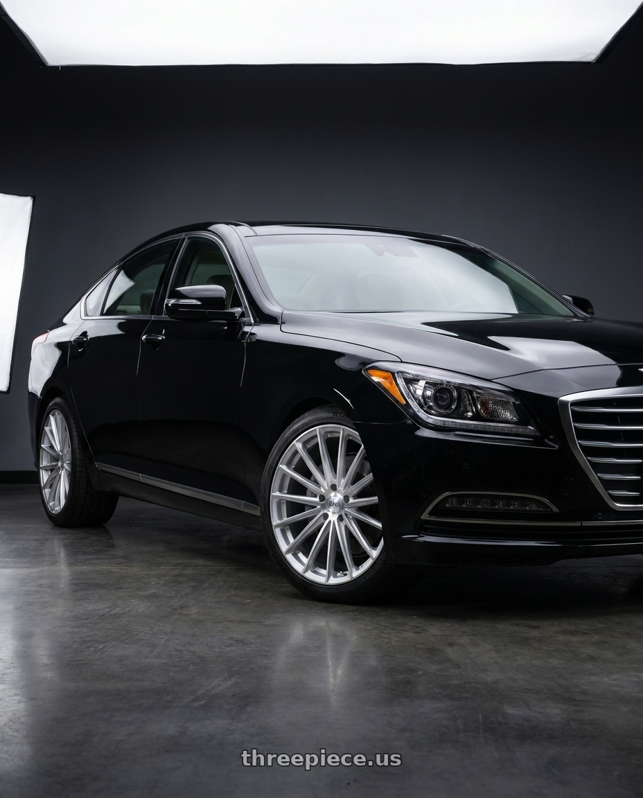 2016 Hyundai Genesis 3 8 with OHM PROTON 5X114.3 19X8.5 +30 SILVER W/ MIRROR FACE wheels