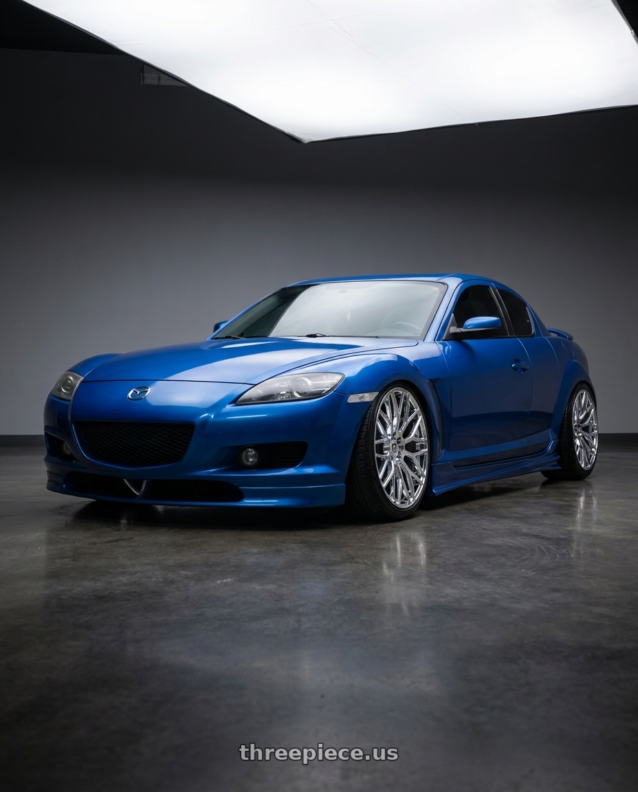 2004 mazda rx8 with TOUREN TR76 3276 5x114.3 18x8 +35 CHROME wheels