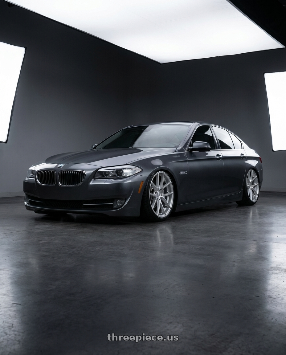 2016 BMW 5 Series F10 with Avant Garde Wheels M510 5X120 20x10 +20 Satin Silver wheels