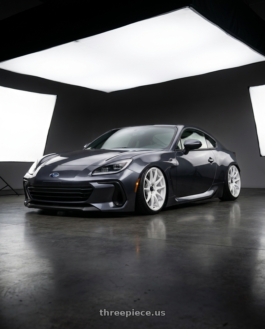 2022 Subaru brz with Vors TR4 5x100 18x8.5  +35 White wheels
