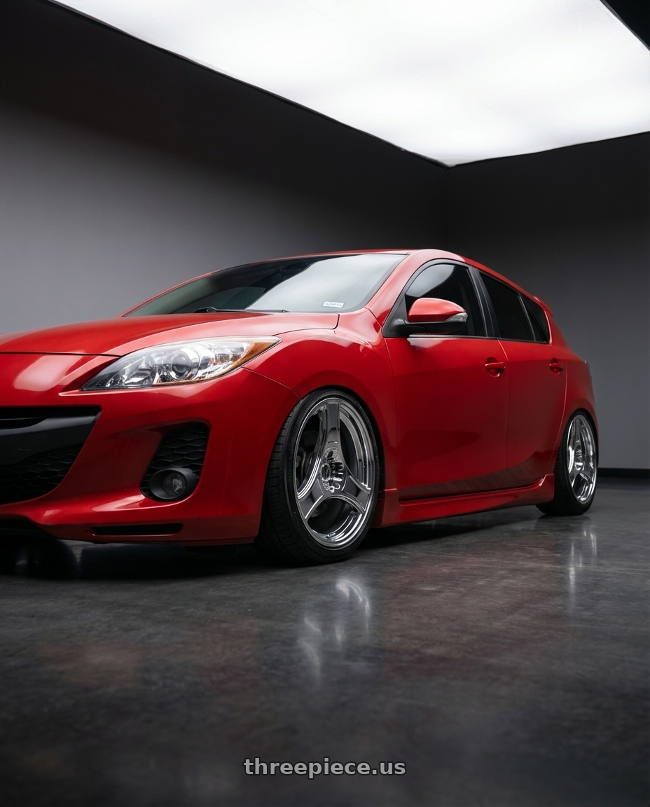 2010 Mazda 3 GT Sport with HERITAGE WHEEL BUSHIDO MONOC 5x114.3 18x9.5 +38 CHROME wheels