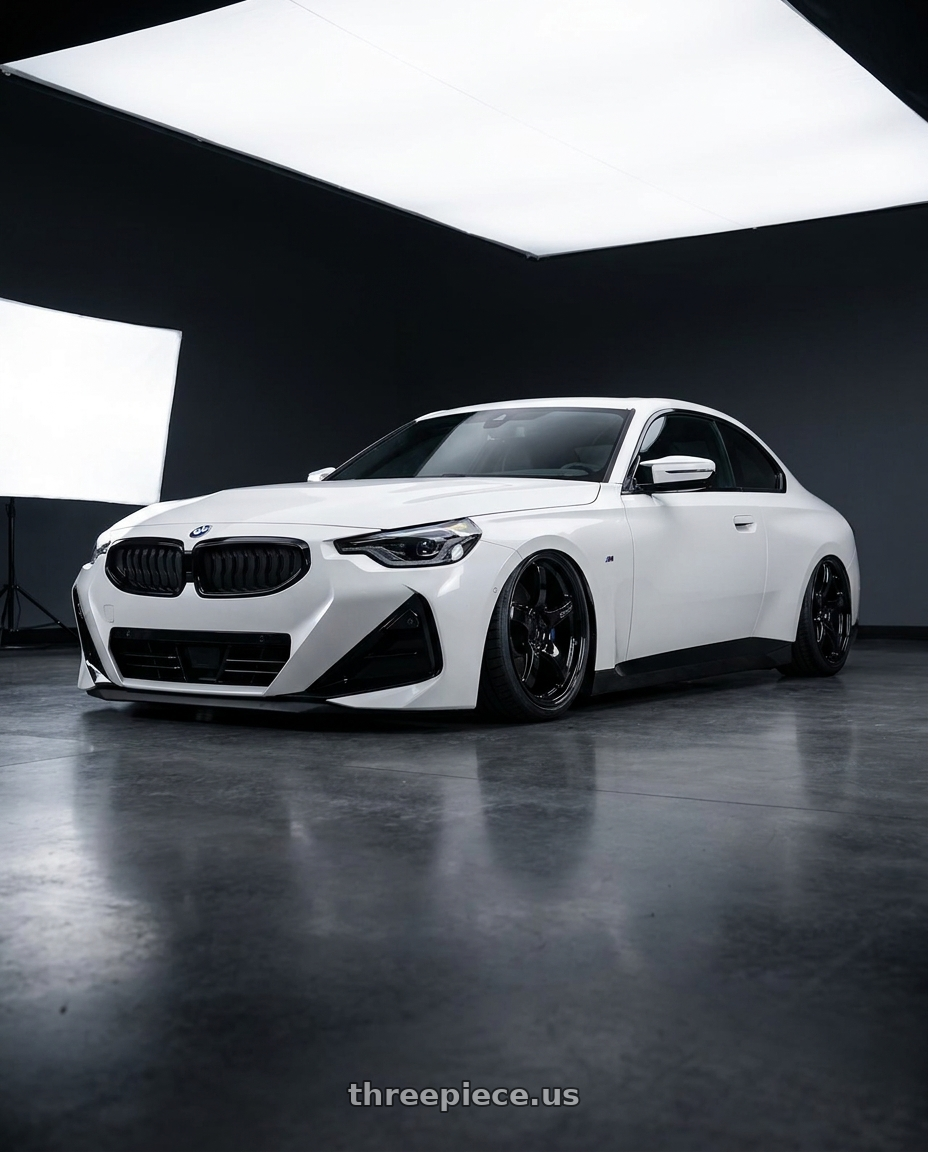 2024 BMW 2 Series G42 with Gram Lights 57CR 5x112 19x10.5+35 Glossy Black wheels
