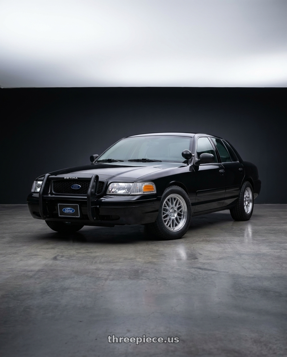 2005 Ford Crown Victoria p71 with KATANA RACING KR06 5x114.3 18x8 +40 Glossy Silver Machine Lip wheels