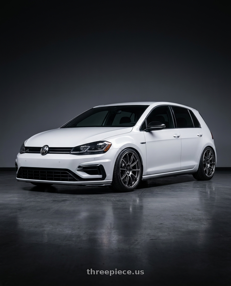 2019 Volkswagen Golf R 7 with Advan Racing RSIII 5x112 18x8.5 +45 RACING HYPER BLACK & RING wheels