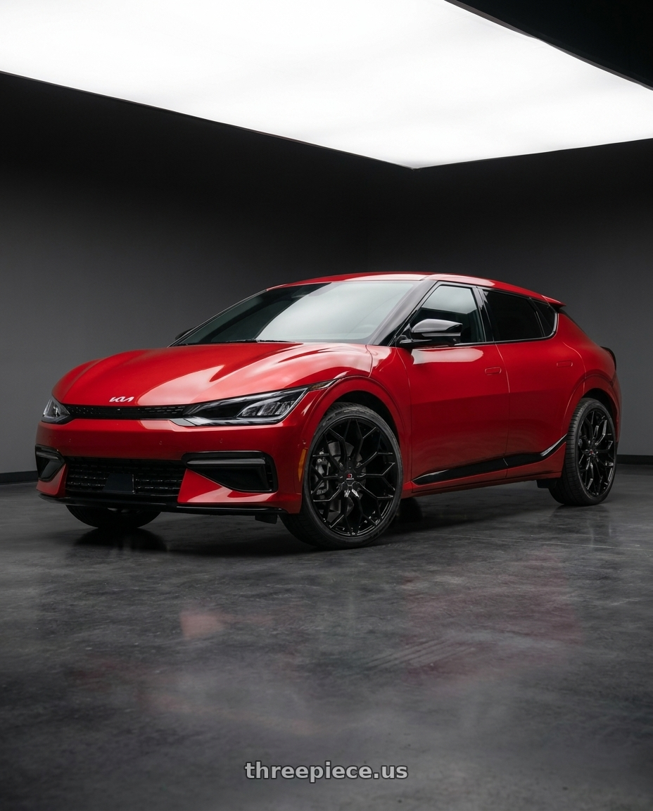 2024 kia ev6 with Cavallo CLV-44 5x114.3/5x120 22x8.5 +38 Gloss Black wheels