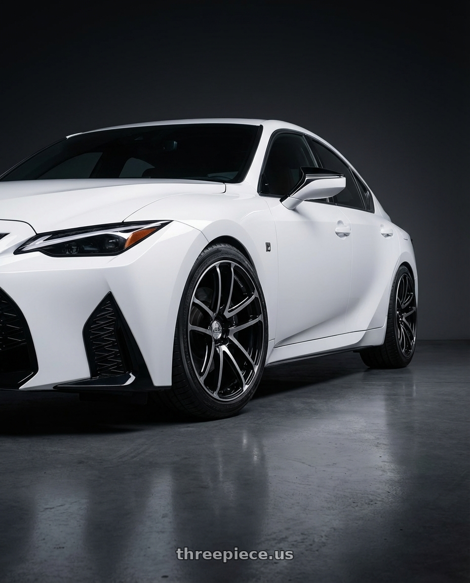 2024 Lexus IS 350 with Advan Racing MODEL F50 5x114.3 19x10.0 +45 GLOSS BLACK COMBI wheels