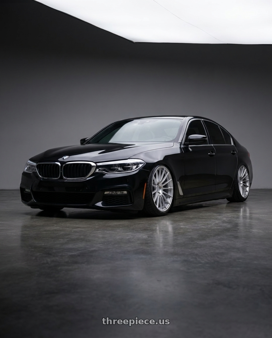 2018 BMW 5 series with Enkei RS05-RR 5x114.3 18x11+16 Sparkle Silver wheels