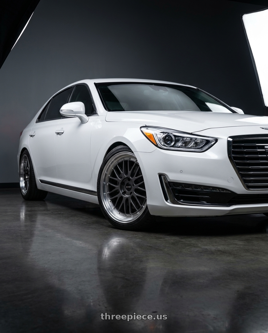 2018 genesis g90 with Vors VR8 5x114.3 20x9.5  +35 Hyper Black Machine Lip Chrome Rivet wheels