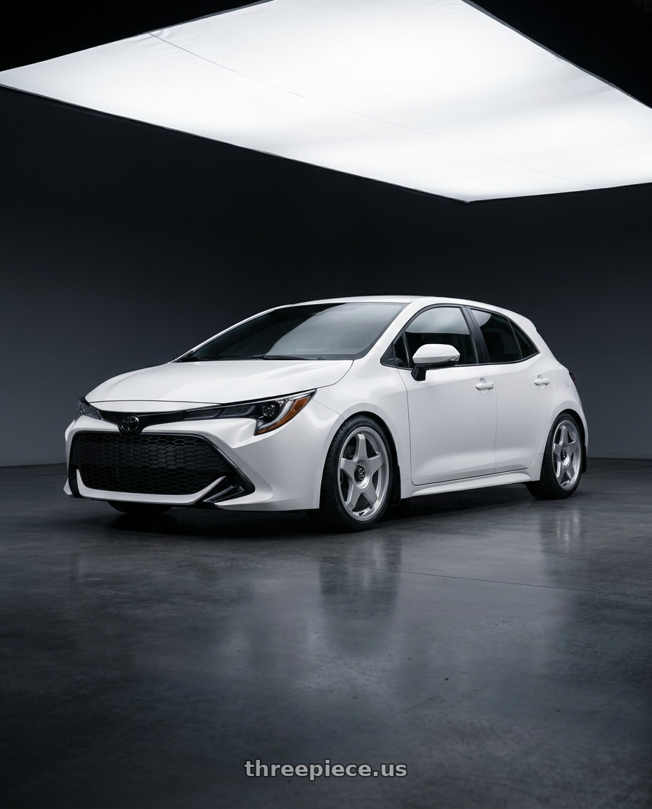 2023 Toyota Corolla Hatchback with fifteen52 CHICANE 5x114.3 / 5x100 18x8.5 +35 SPEED SILVER (GLOSS SILVER) wheels