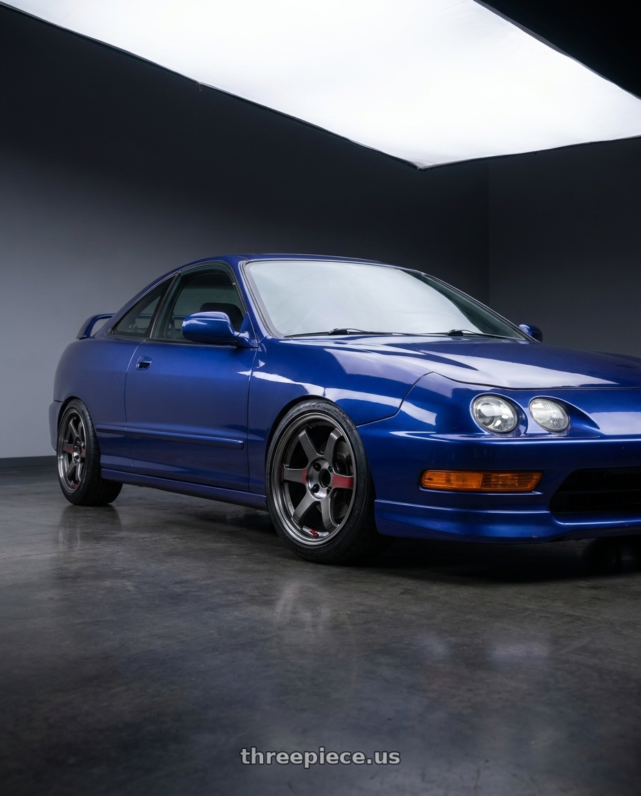 1998 acura integra with Volk Racing TE37 SONIC SL 4x100 16x6+41 Pressed Graphite wheels