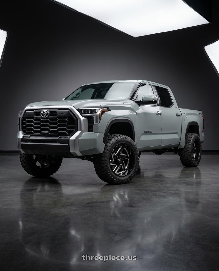 2024 Toyota Tundra with Moto Metal MO400 6X139.7 22X14 -76 GLOSS BLACK MILLED wheels