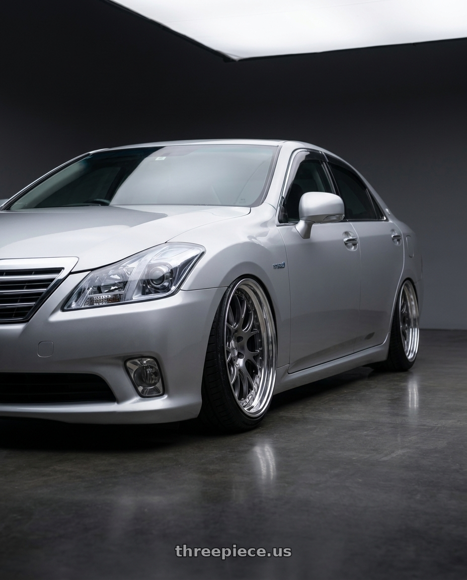 2010 Toyota Crown with SSR Professor MS3 5x114.3 19x9.5+35 MD Disk Titan Silver wheels