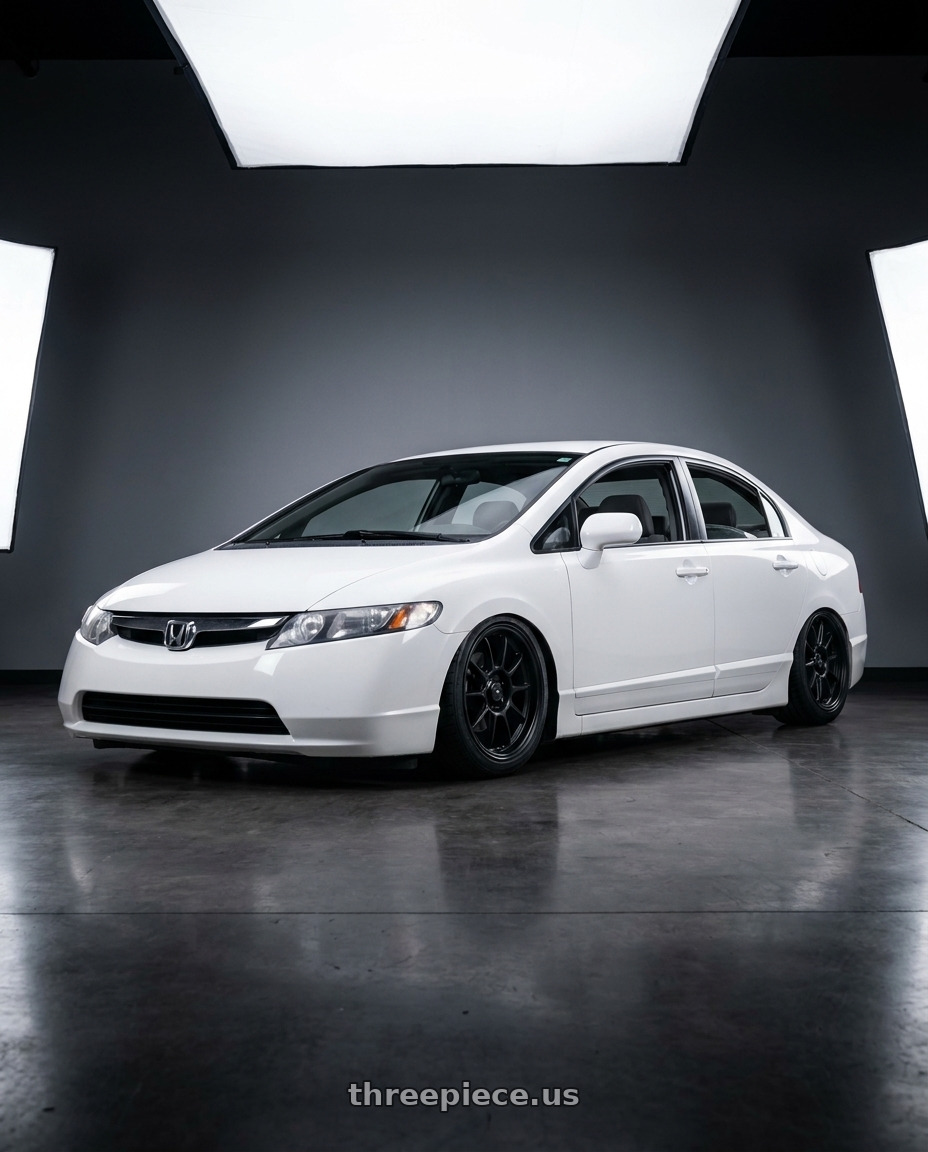 2007 honda civic ex with Konig Hexaform 5x114.3 17x8+38 Matte Black wheels