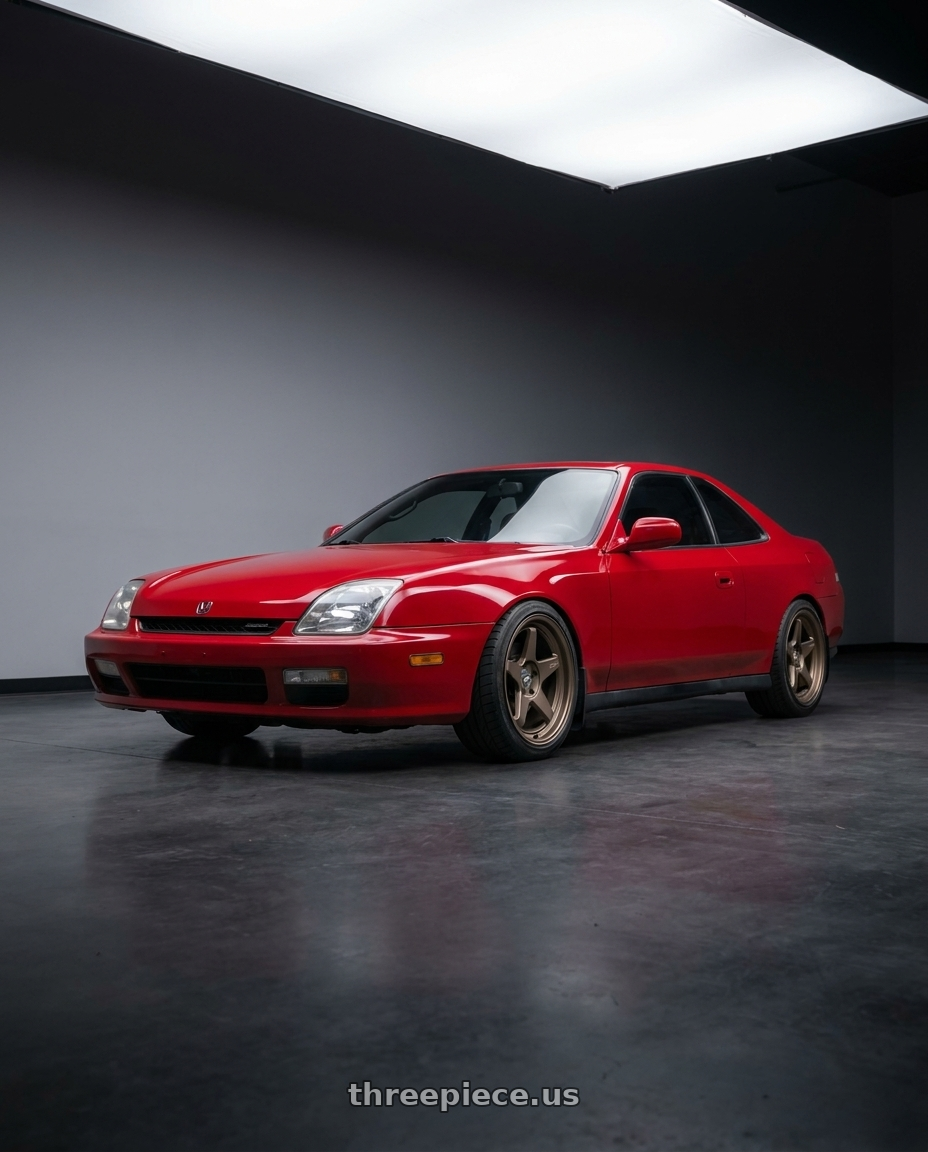 1999 Honda prelude with ESR Wheels CR SERIES CR5 5x114.3 18x8.5 +30 Matte Bronze wheels