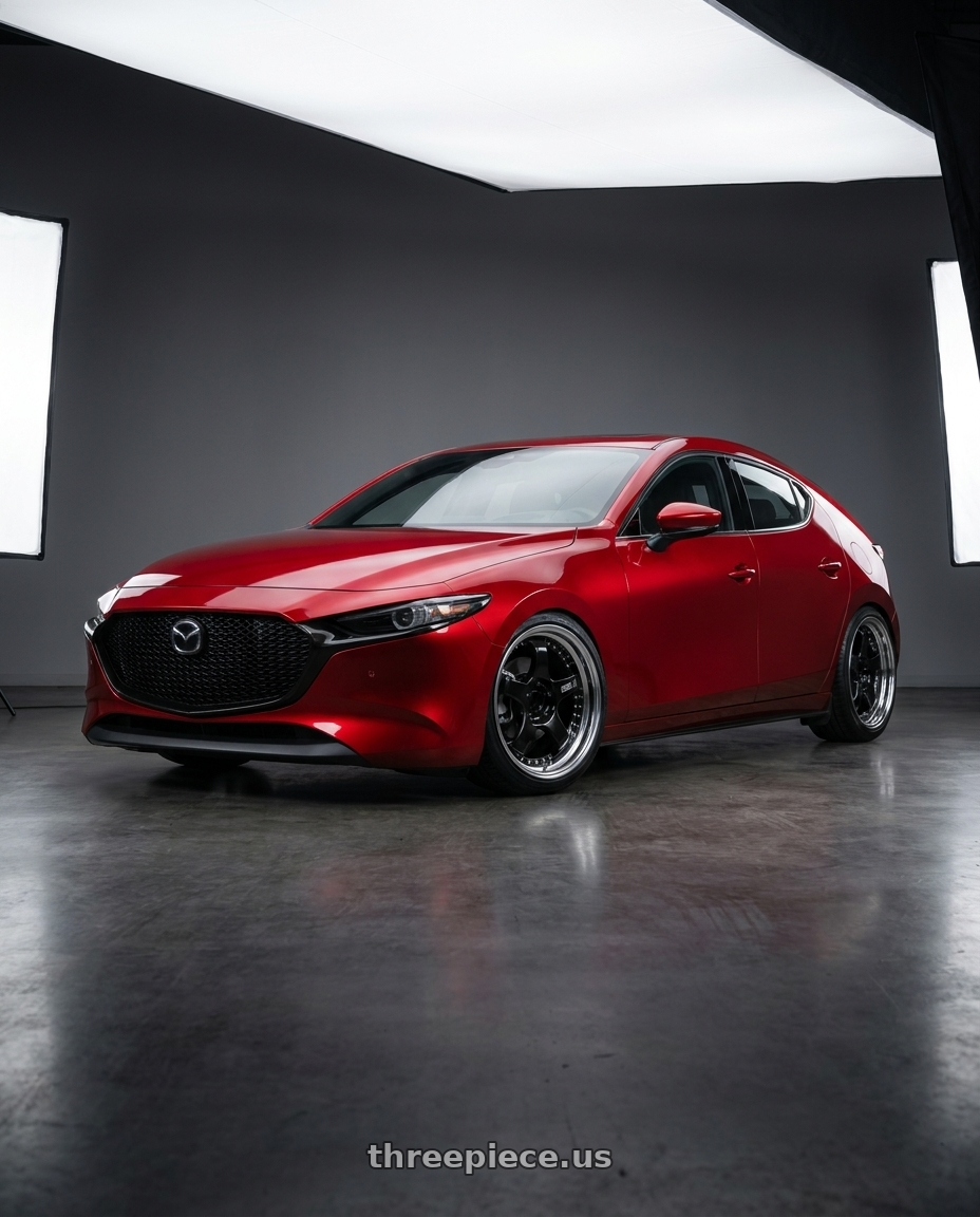 2024 Mazda 3 with SSR Professor SP1 4X100 18X9.5+0 HP Disk Black wheels