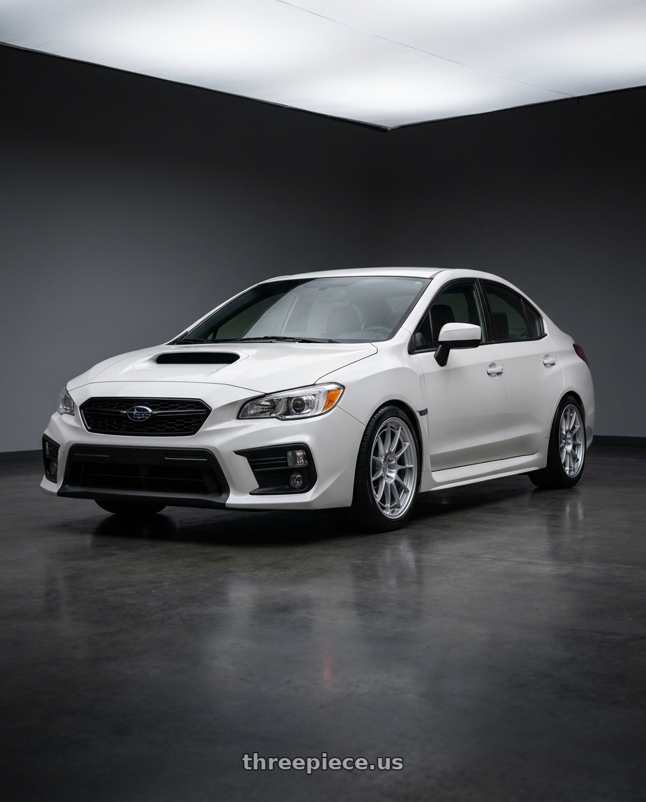 2021 Subaru WRX with Enkei NT03+M 5x114.3 18x8.5+38 Silver wheels