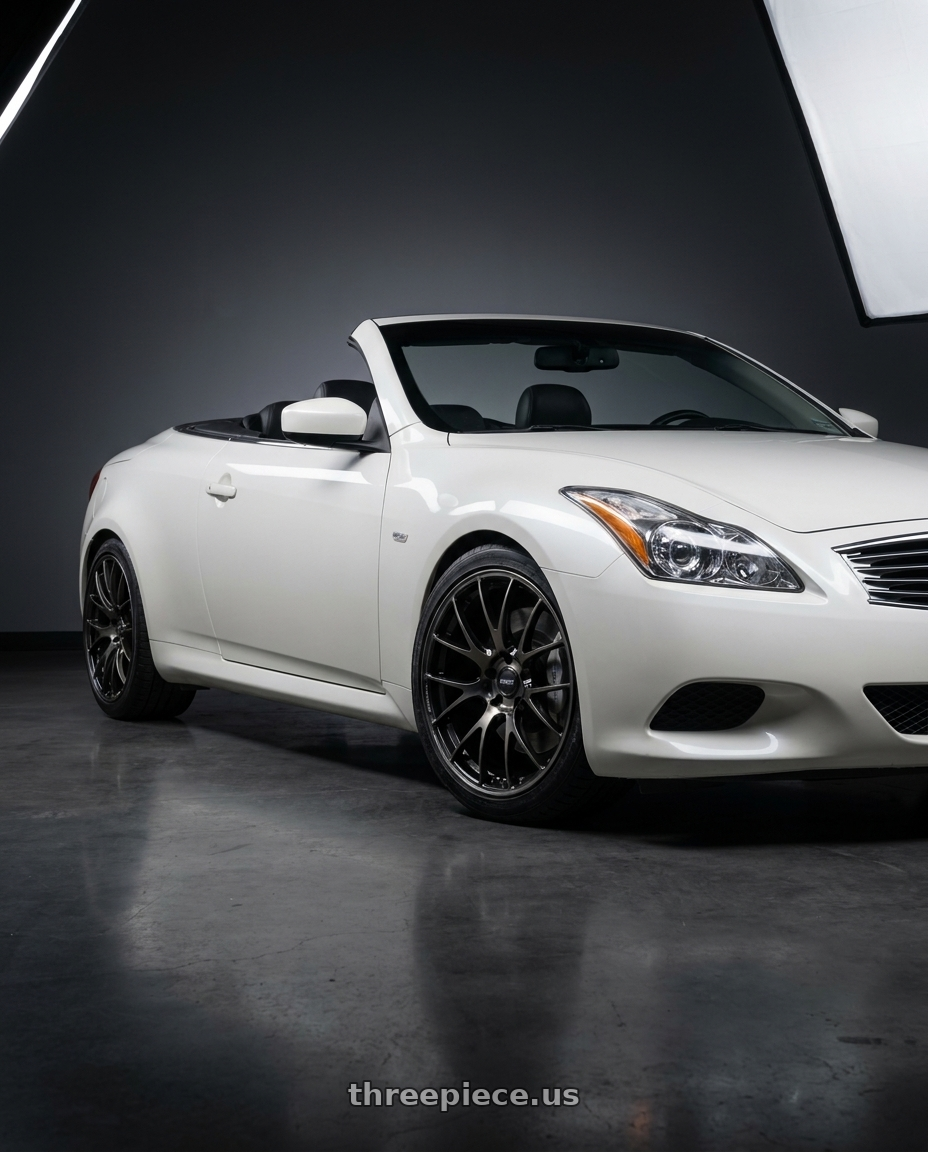 2009 Infiniti G37 with Volk Racing G27 PM 5x120 19x9.5 +36 PRESSED BLACK CLEAR wheels