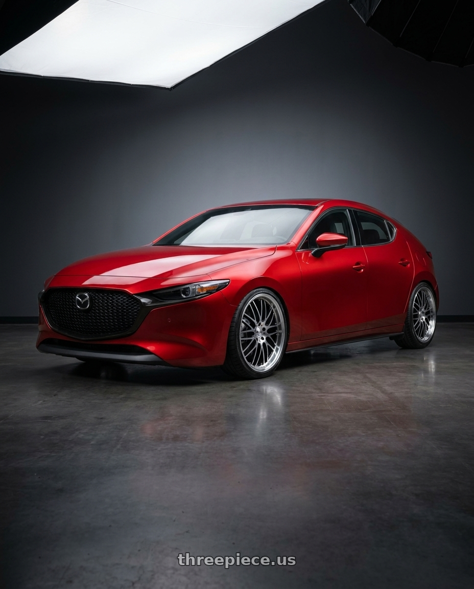 2024 Mazda 3 with XIX Wheels XIX 05 5x114.3 20x8.5 +35 Gloss Black Machined wheels
