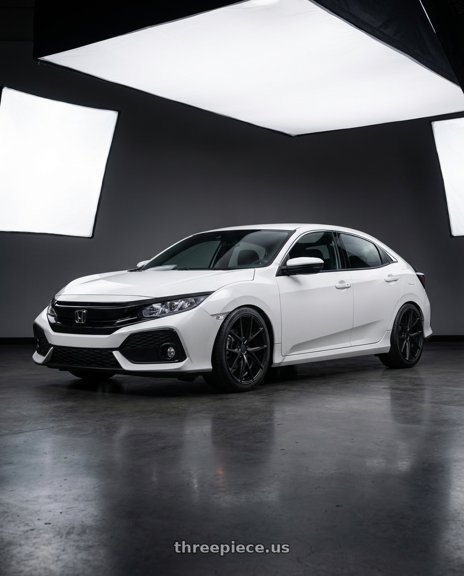 2019 Honda Civic with Niche 1PC M117 MISANO 5X114.3 18X8 +42 MATTE BLACK wheels