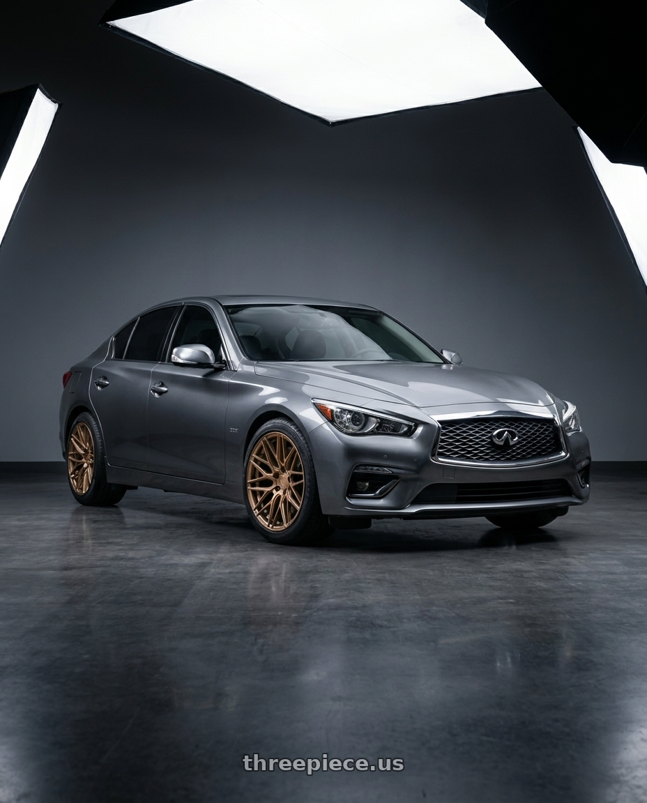 2022 Infiniti Q50 with ESR Wheels RF11 5x120 18x8.5 +30 Gloss Brushed Bronze wheels