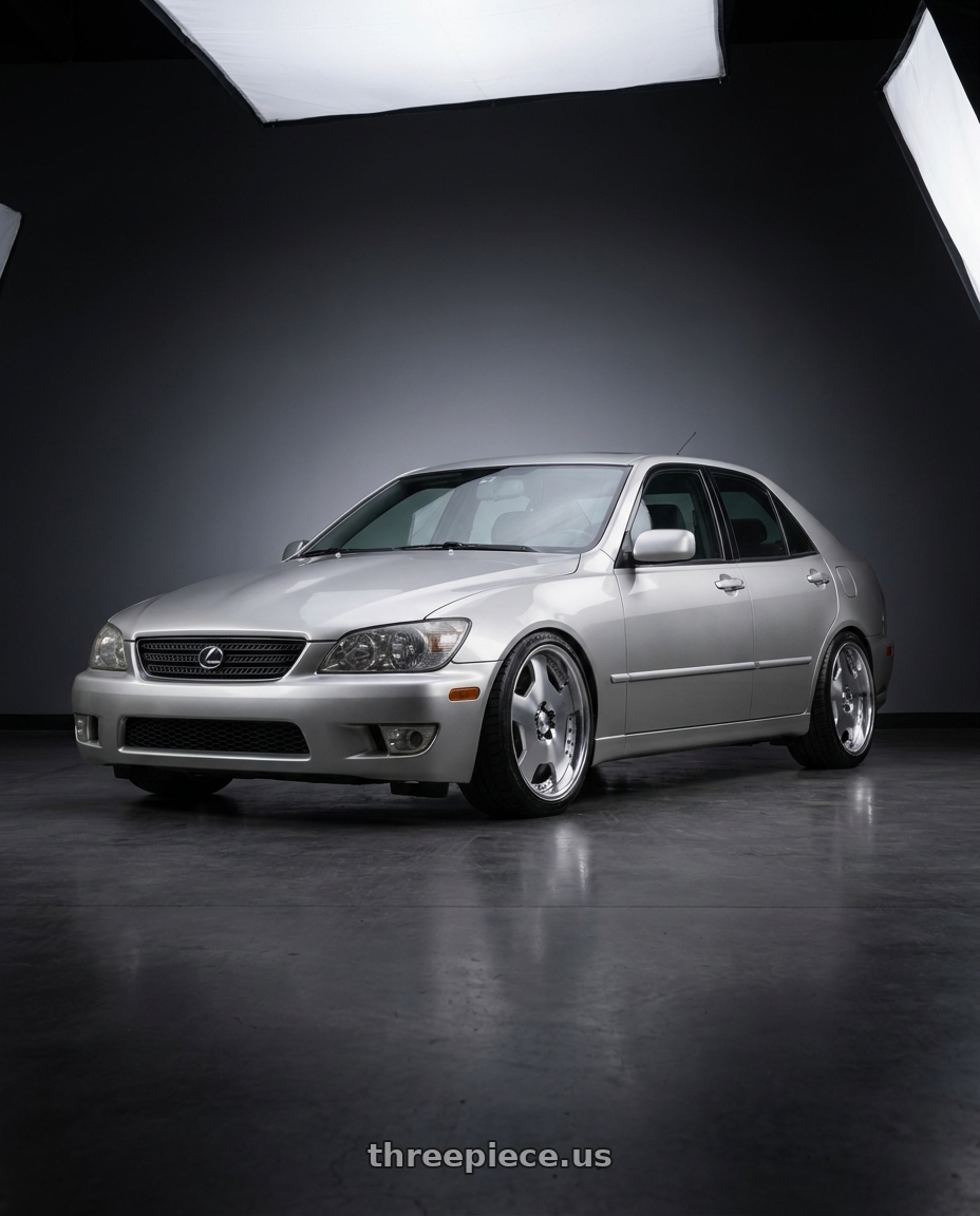 2005 Lexus is300 base with Work Lanvec Ld1 5x114.3 18x9+38 A Disk Machine Silver Polish wheels