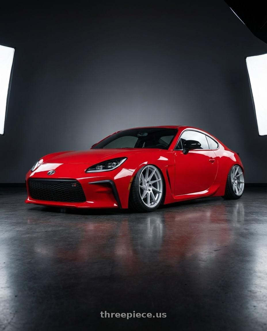 2024 Toyota GR86 with Aodhan AH09 5x114.3 18x8.5 +35 Gloss Silver Machined Face wheels