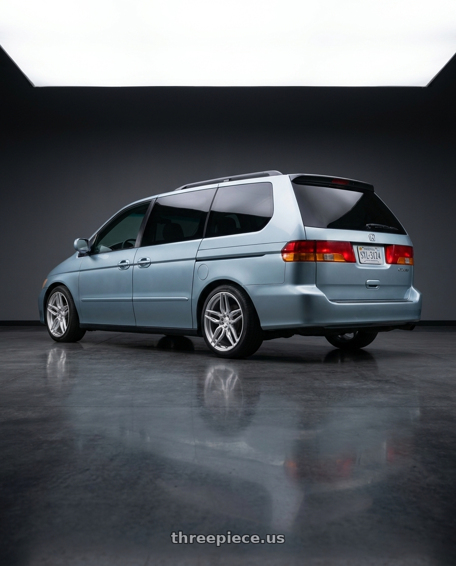 2003 Honda Odyssey with ADV.1 ADV005 5x130 20x9 +40 Platinum wheels rear three quarter view square tires