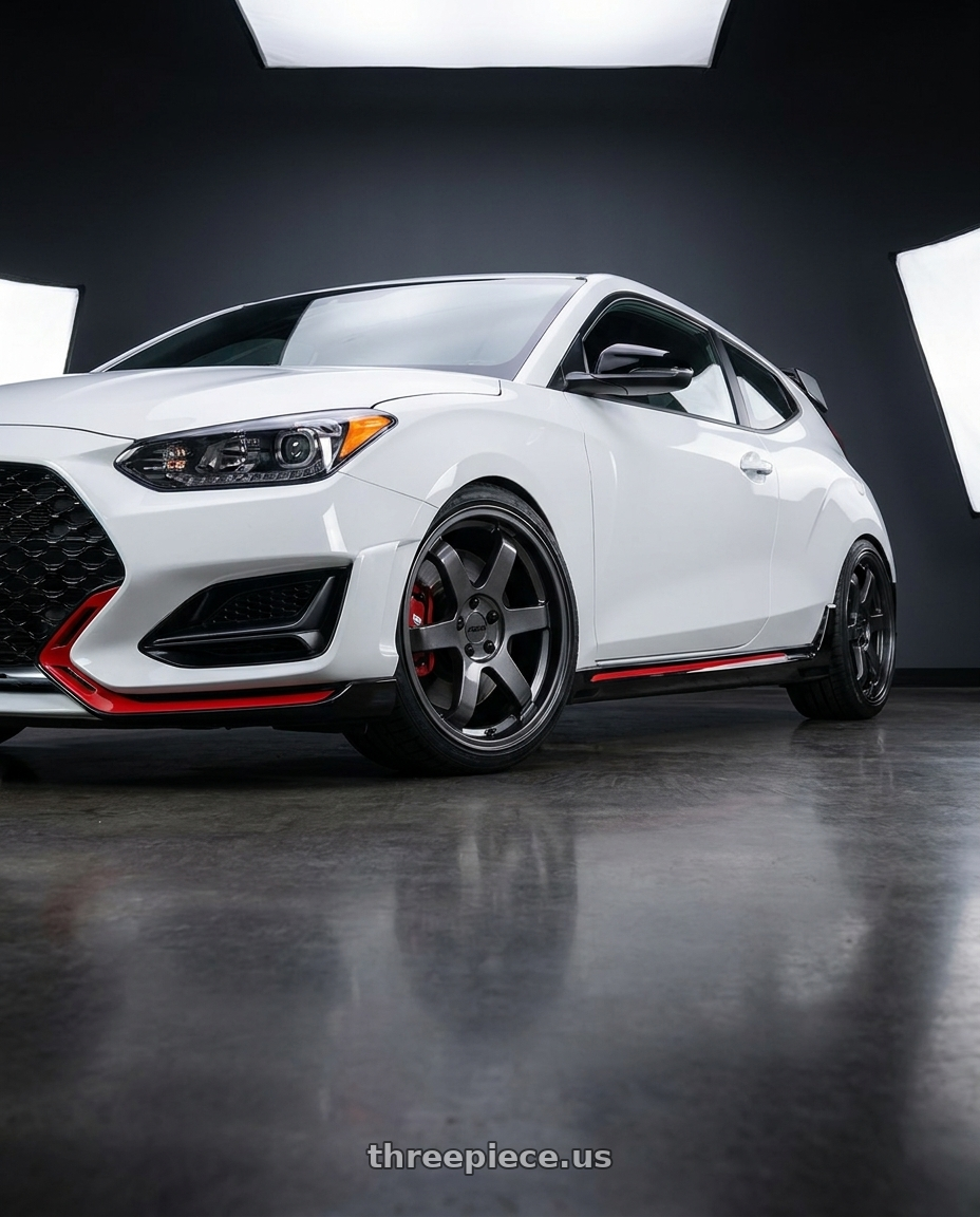2020 Hyundai veloster N with KATANA RACING KR08 5x114.3 18x8 +40 Glossy GunMetal wheels