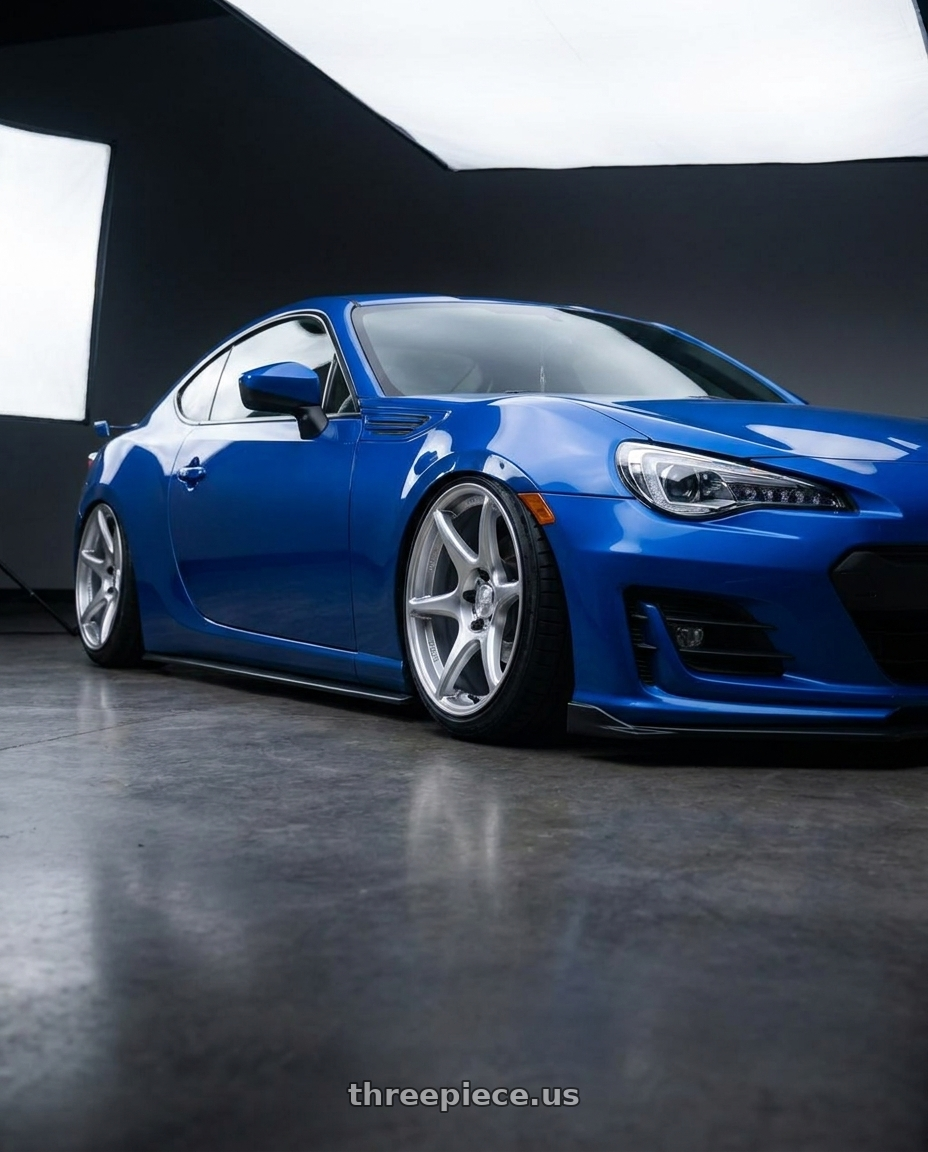 2017 Subaru BRZ with Kansei K11S Tandem 5X100 18x9 12 Hyper Silver wheels